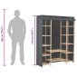 vidaXL Ντουλάπα Γκρι 135 x 40 x 170 εκ. Υφασμάτινη