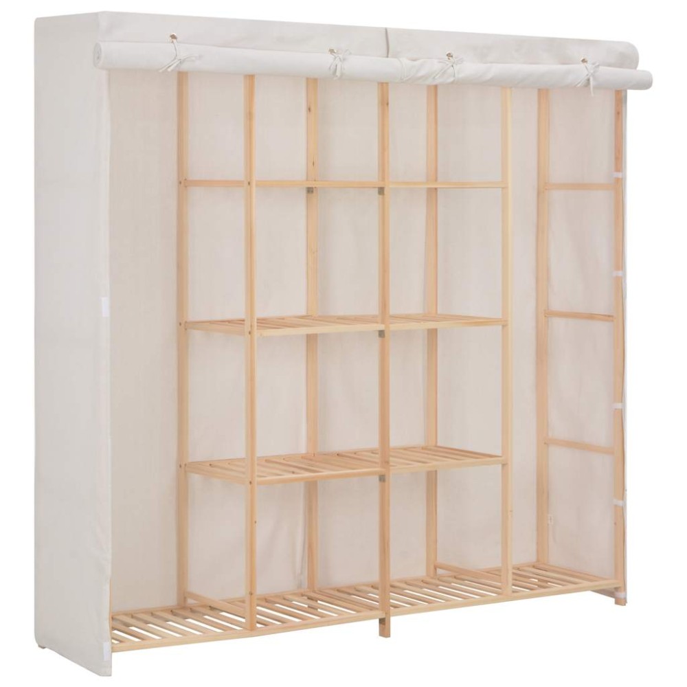 vidaXL Ντουλάπα Λευκή 173 x 40 x 170 εκ. Υφασμάτινη