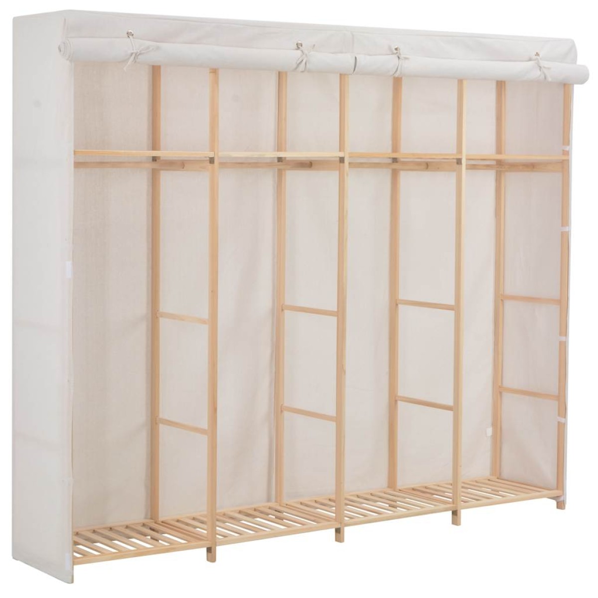 vidaXL Ντουλάπα Λευκή 200 x 40 x 170 εκ. Υφασμάτινη