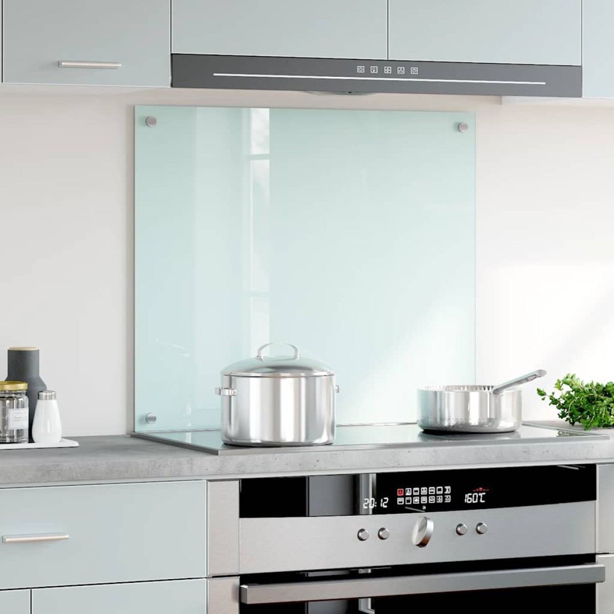 vidaXL Πλάτη Κουζίνας Λευκή 70 x 60 εκ. από Ψημένο Γυαλί
