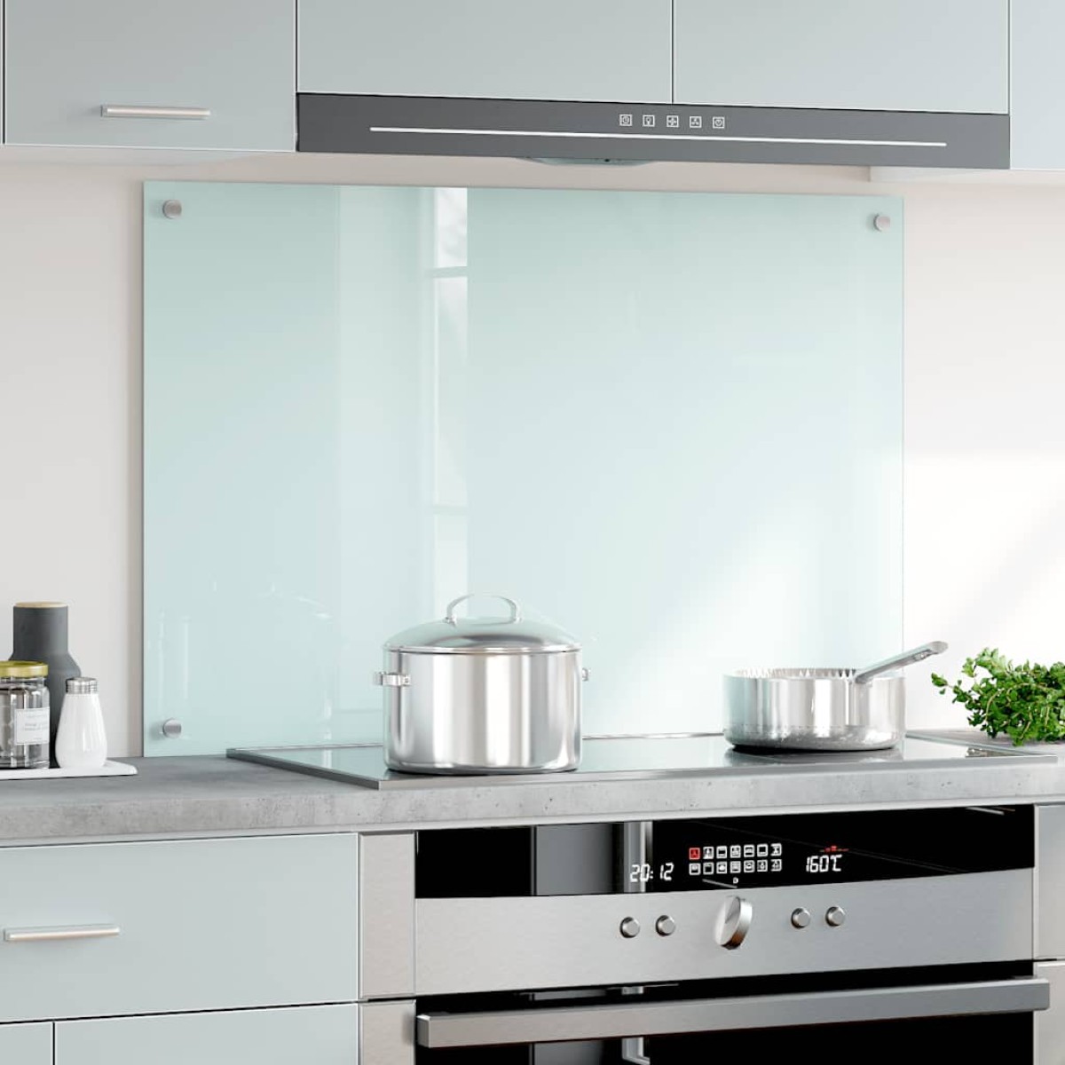 vidaXL Πλάτη Κουζίνας Λευκή 90 x 60 εκ. από Ψημένο Γυαλί