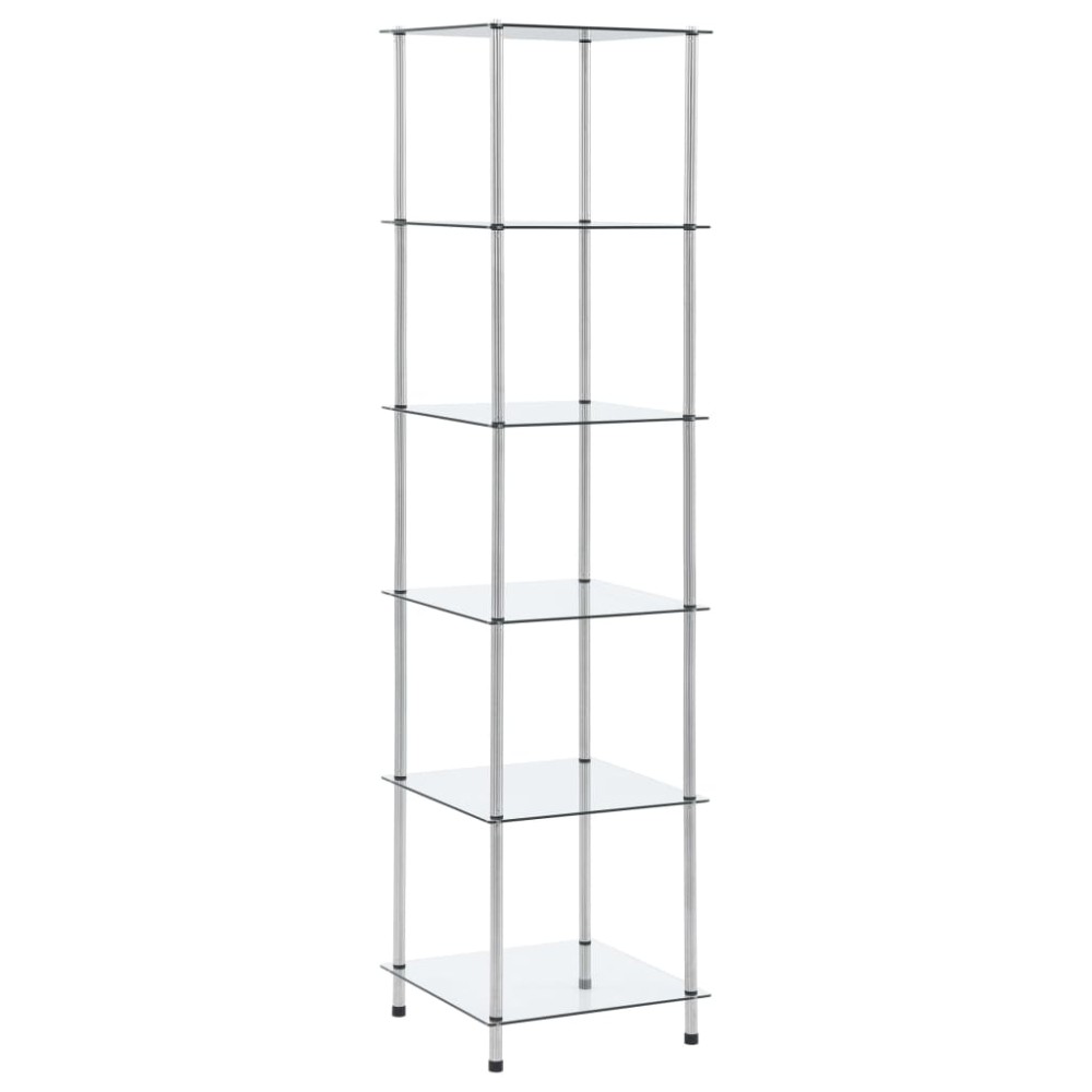 vidaXL Τραπεζάκι Σαλονιού 6 Επιπ. Διαφανές 40x40x160 εκ Ψημένο Γυαλί