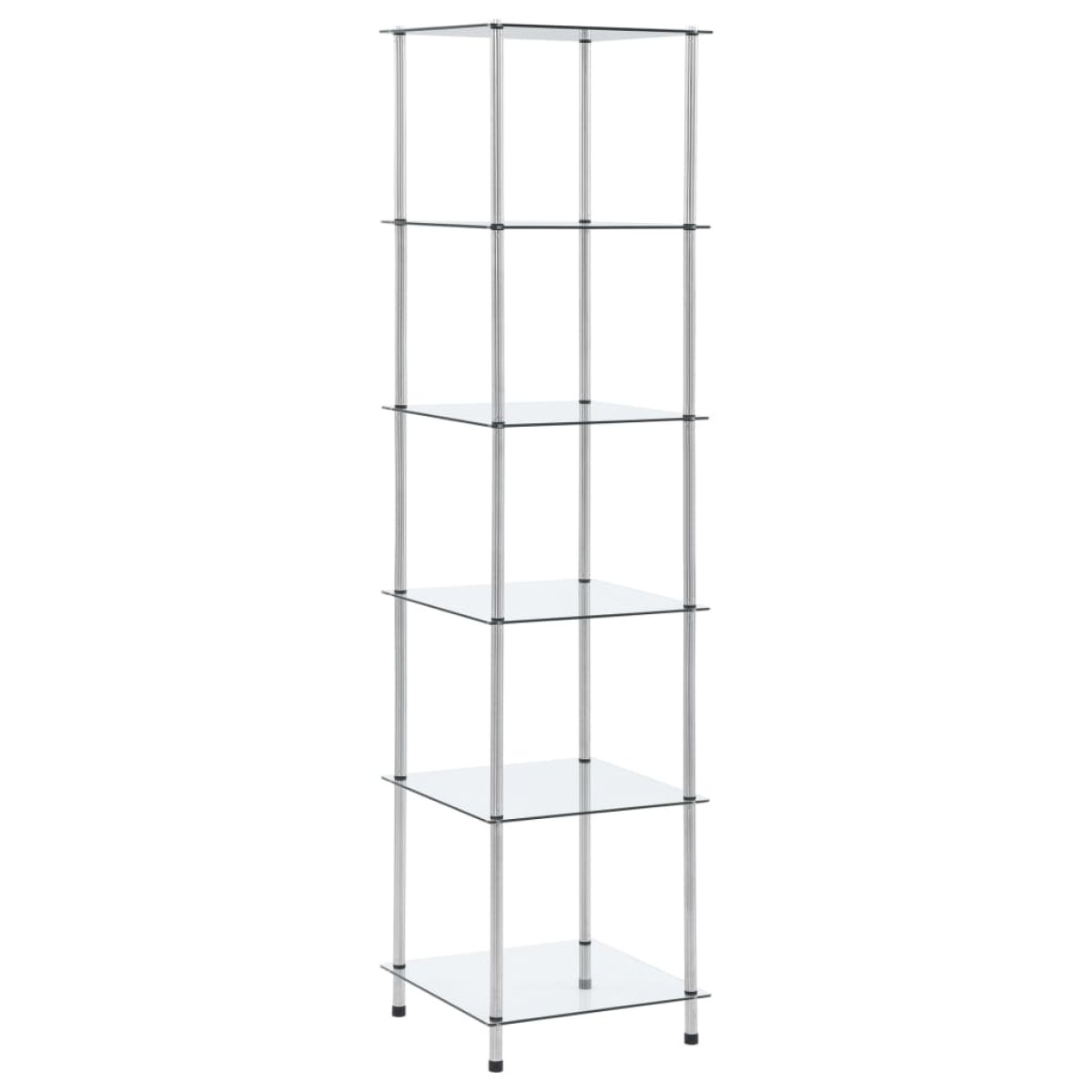 vidaXL Τραπεζάκι Σαλονιού 6 Επιπ. Διαφανές 40x40x160 εκ Ψημένο Γυαλί
