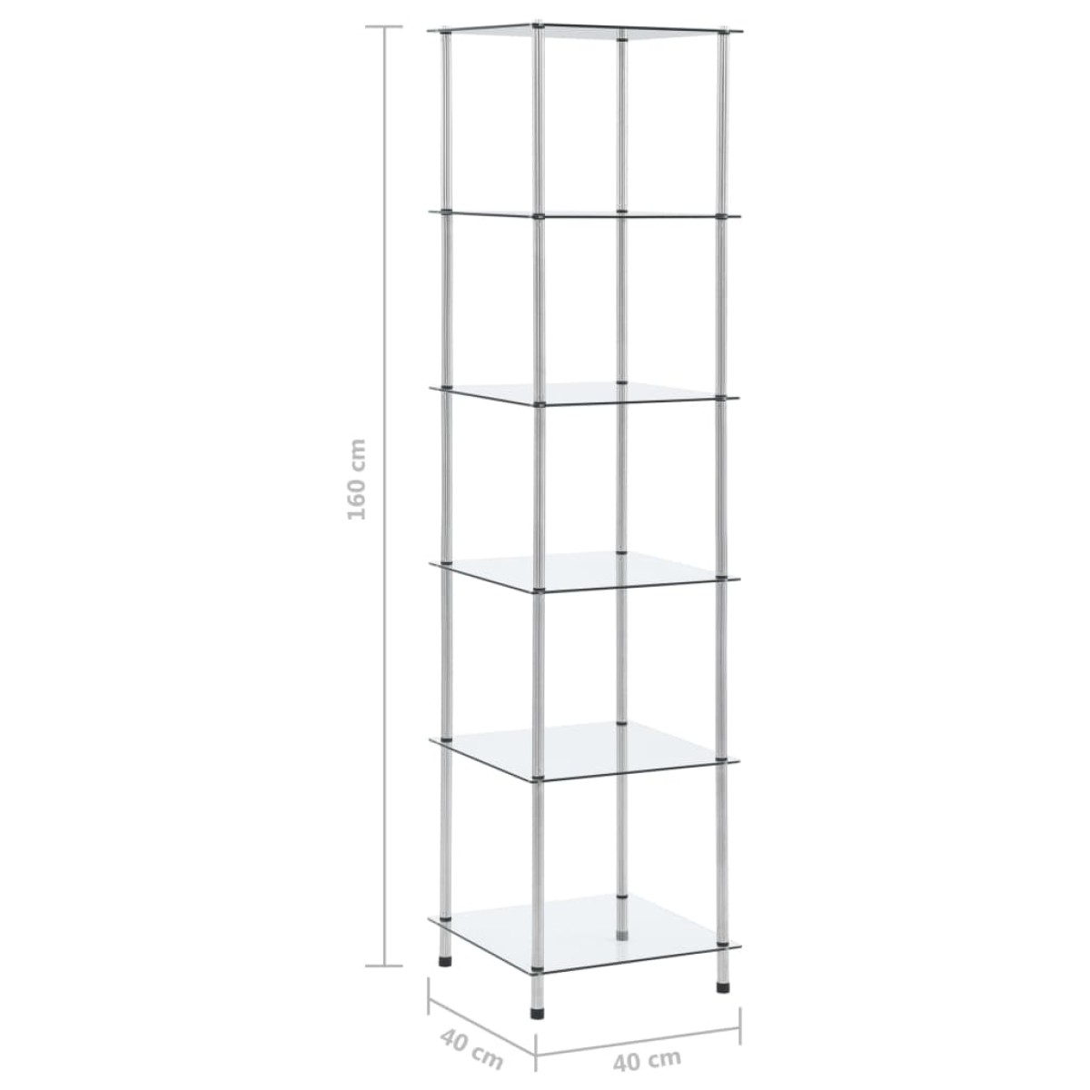 vidaXL Τραπεζάκι Σαλονιού 6 Επιπ. Διαφανές 40x40x160 εκ Ψημένο Γυαλί