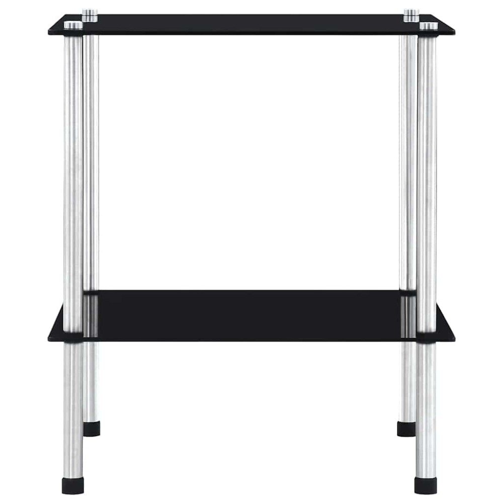 vidaXL Ραφιέρα 2 Επιπέδων Μαύρη 40 x 40 x 47 εκ. από Ψημένο Γυαλί