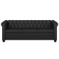 vidaXL Καναπέδες Chesterfield Διθέσιος + Τριθέσιος Μαύρο Συνθ. Δέρμα