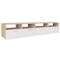 vidaXL Έπιπλα Τηλεόρασης 2 τεμ. Δρυς / Λευκό 95x35x36 εκ. Μοριοσανίδα