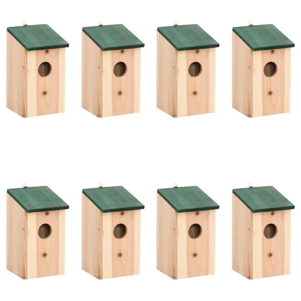 vidaXL Φωλιές Πουλιών Ξύλινες 8 τεμ. 12 x 12 x 22 εκ.