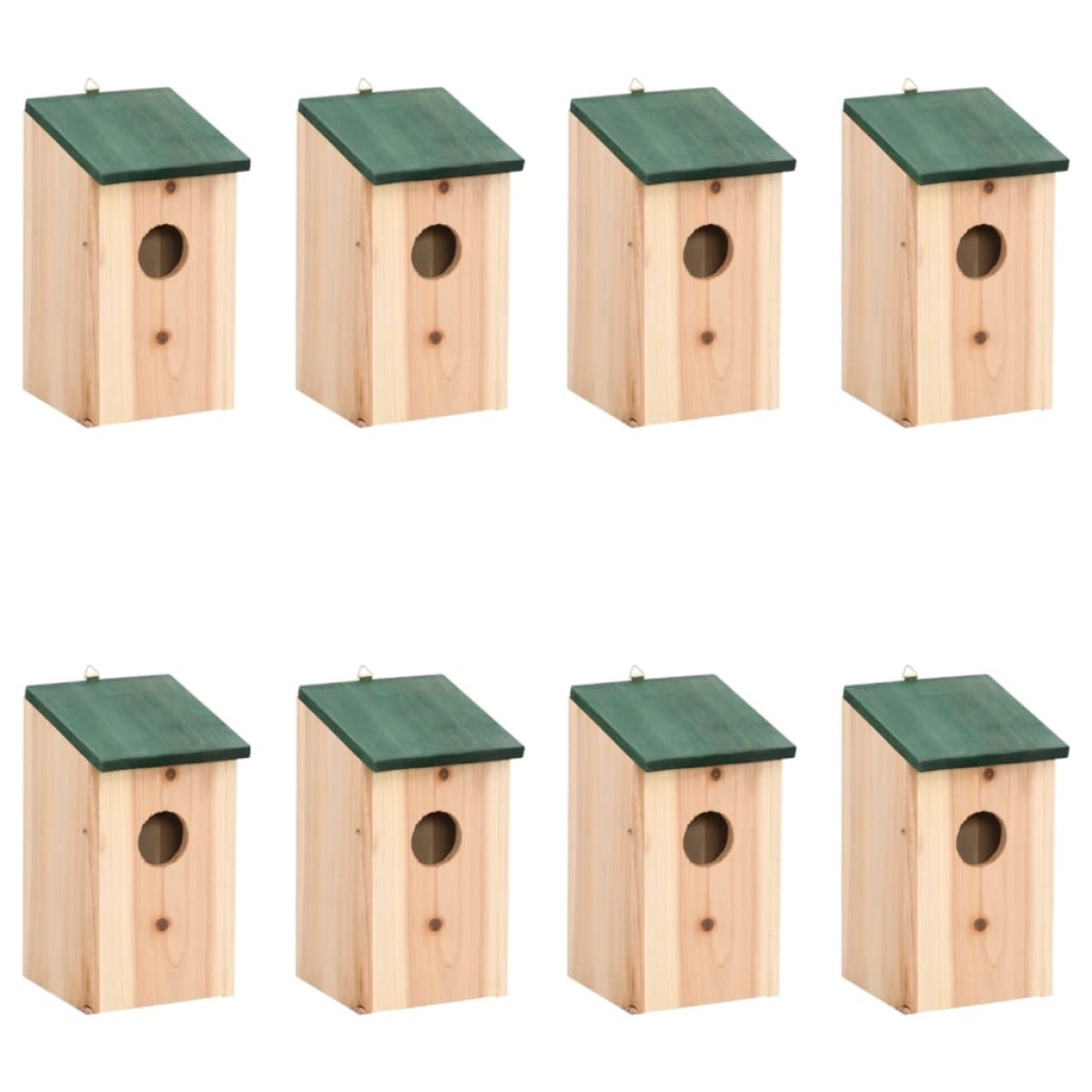 vidaXL Φωλιές Πουλιών Ξύλινες 8 τεμ. 12 x 12 x 22 εκ.