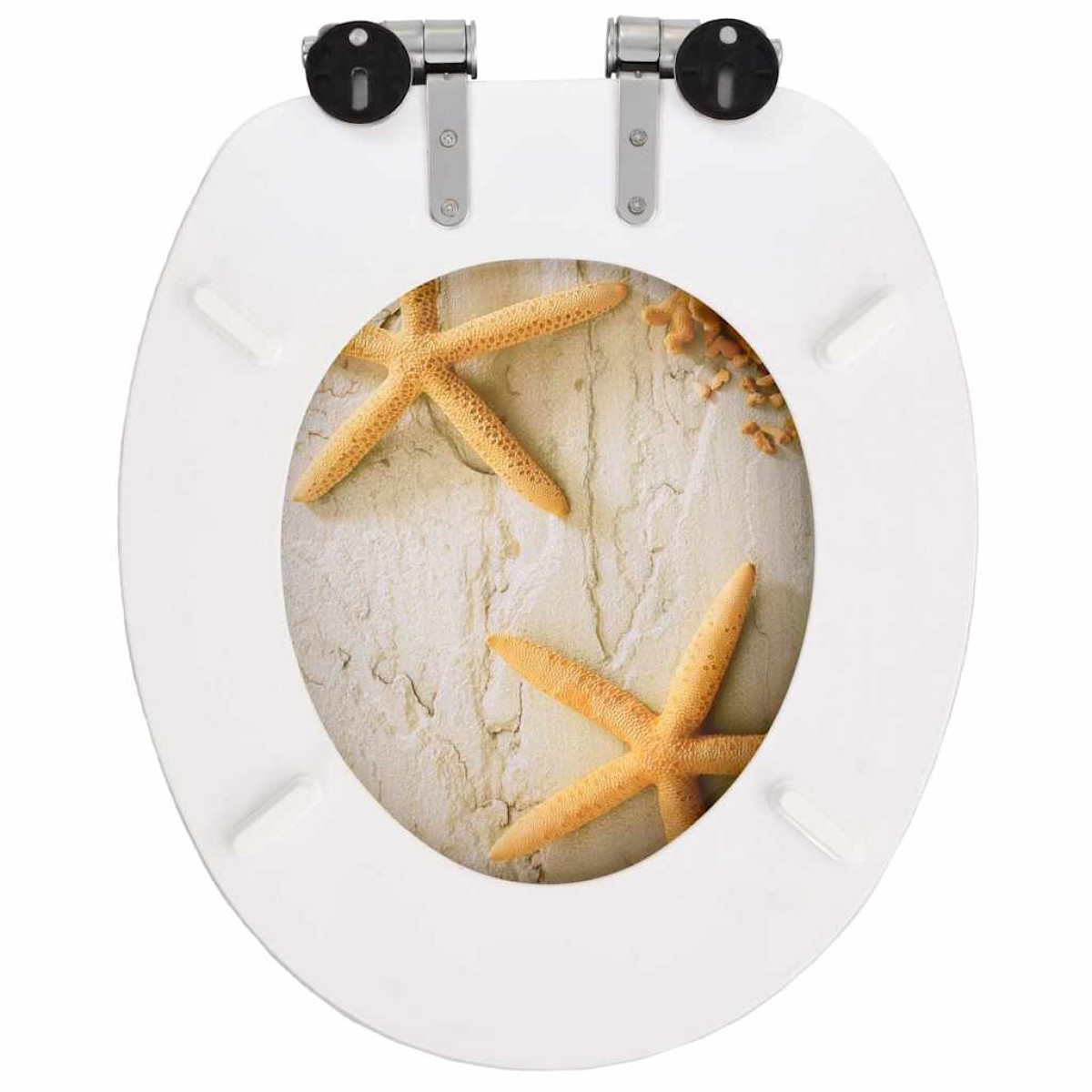 vidaXL Καλύμματα Λεκάνης Soft Close 2 τεμ. Σχέδιο Αστερίες από MDF