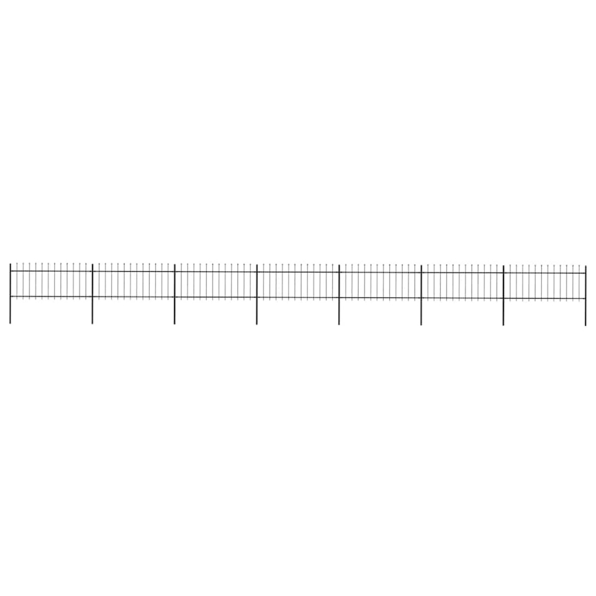 vidaXL Κάγκελα Περίφραξης με Λόγχες Μαύρα 11,9 x 0,8 μ. από Χάλυβα