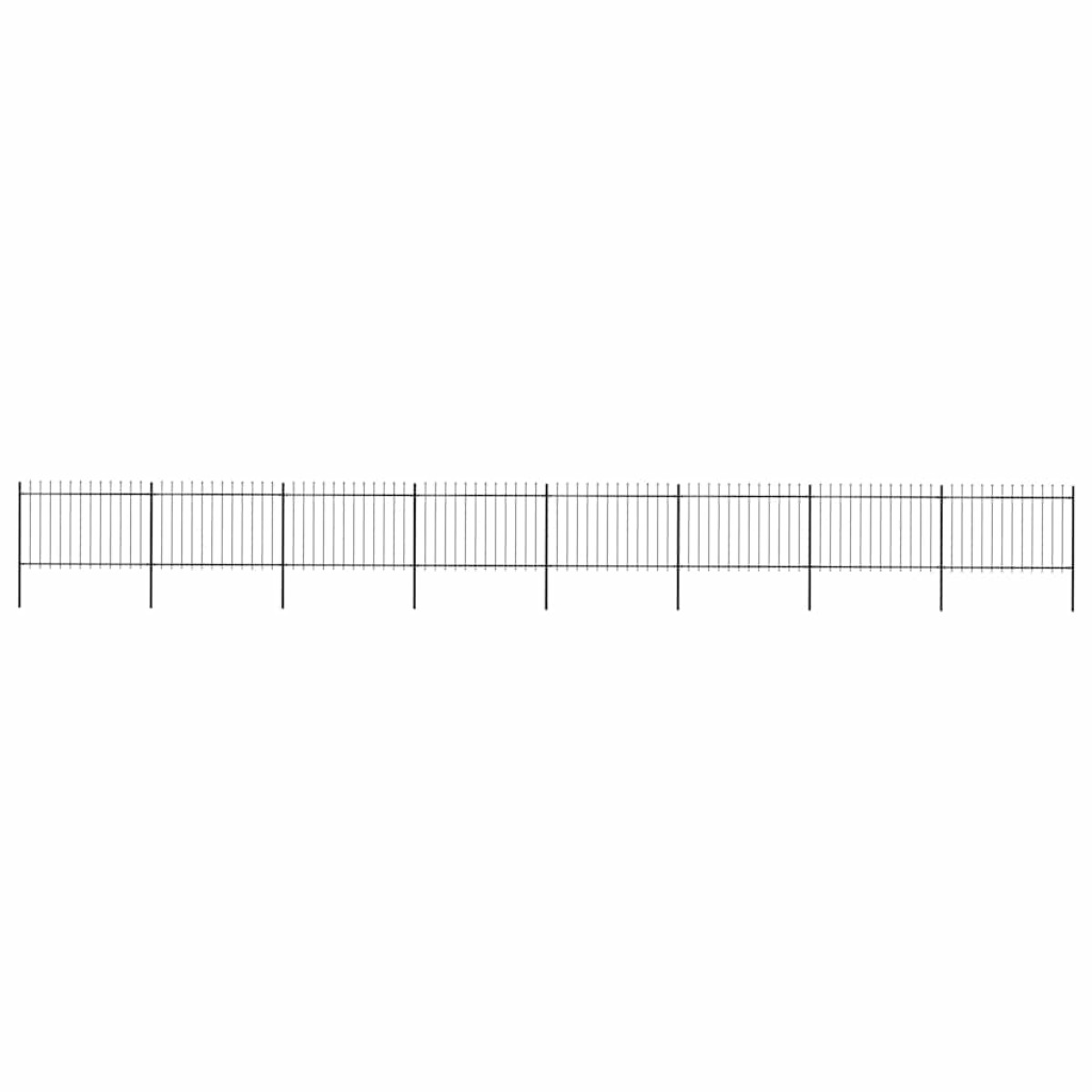 vidaXL Κάγκελα Περίφραξης με Λόγχες Μαύρα 13,6 x 1,2 μ. από Χάλυβα