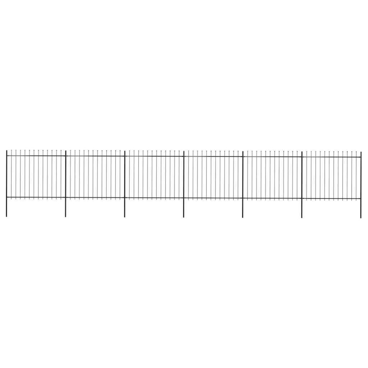 vidaXL Κάγκελα Περίφραξης με Λόγχες Μαύρα 10,2 x 1,5 μ. από Χάλυβα