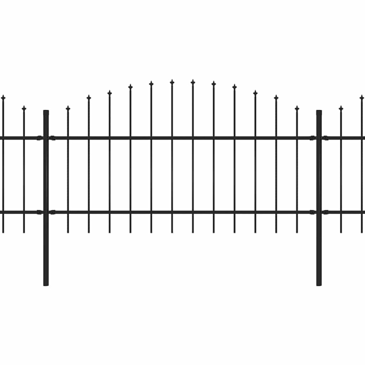 vidaXL Κάγκελα Περίφραξης με Λόγχες Μαύρα (1-1,25) x 6,8 μ. Ατσάλινα