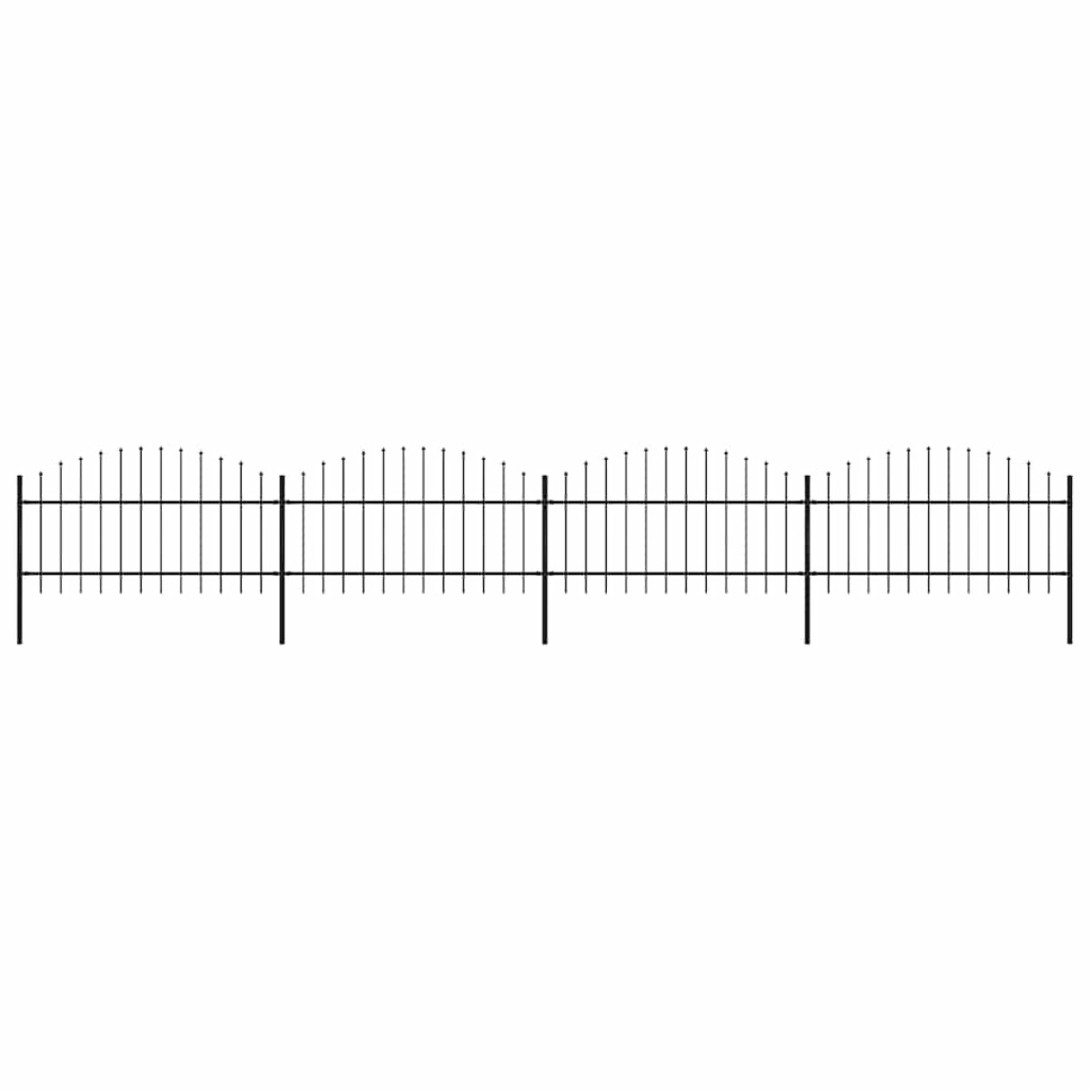 vidaXL Κάγκελα Περίφραξης με Λόγχες Μαύρα (1-1,25) x 6,8 μ. Ατσάλινα