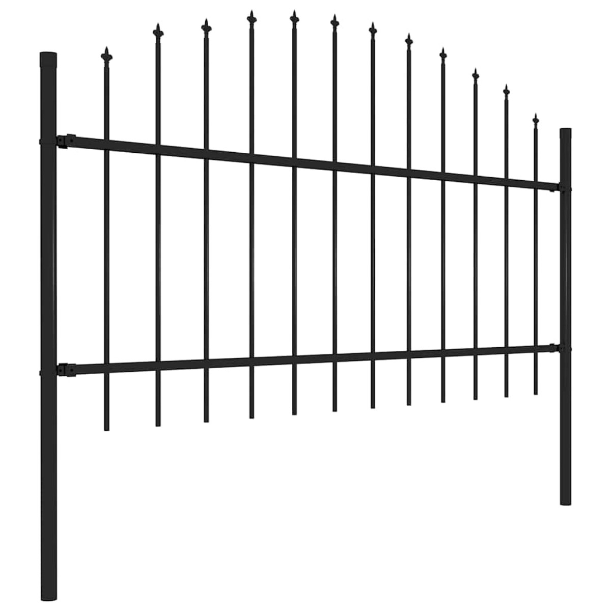 vidaXL Κάγκελα Περίφραξης με Λόγχες Μαύρα (1-1,25) x 6,8 μ. Ατσάλινα