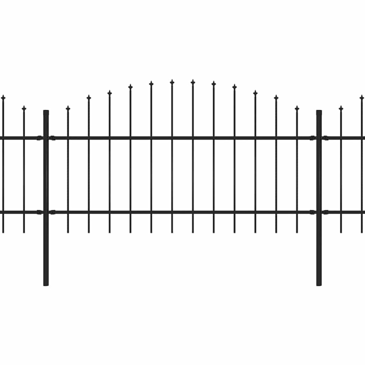 vidaXL Κάγκελα Περίφραξης με Λόγχες Μαύρα (1-1,25) x 13,6 μ. Ατσάλινα