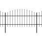 vidaXL Κάγκελα Περίφραξης με Λόγχες Μαύρα (1-1,25) x 13,6 μ. Ατσάλινα