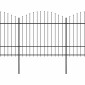 vidaXL Κάγκελα Περίφραξης με Λόγχες Μαύρα (1,5-1,75) x 8,5 μ. Ατσάλινα