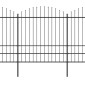 vidaXL Κάγκελα Περίφραξης με Λόγχες Μαύρα (1,75-2) x 5,1 μ. Ατσάλινα