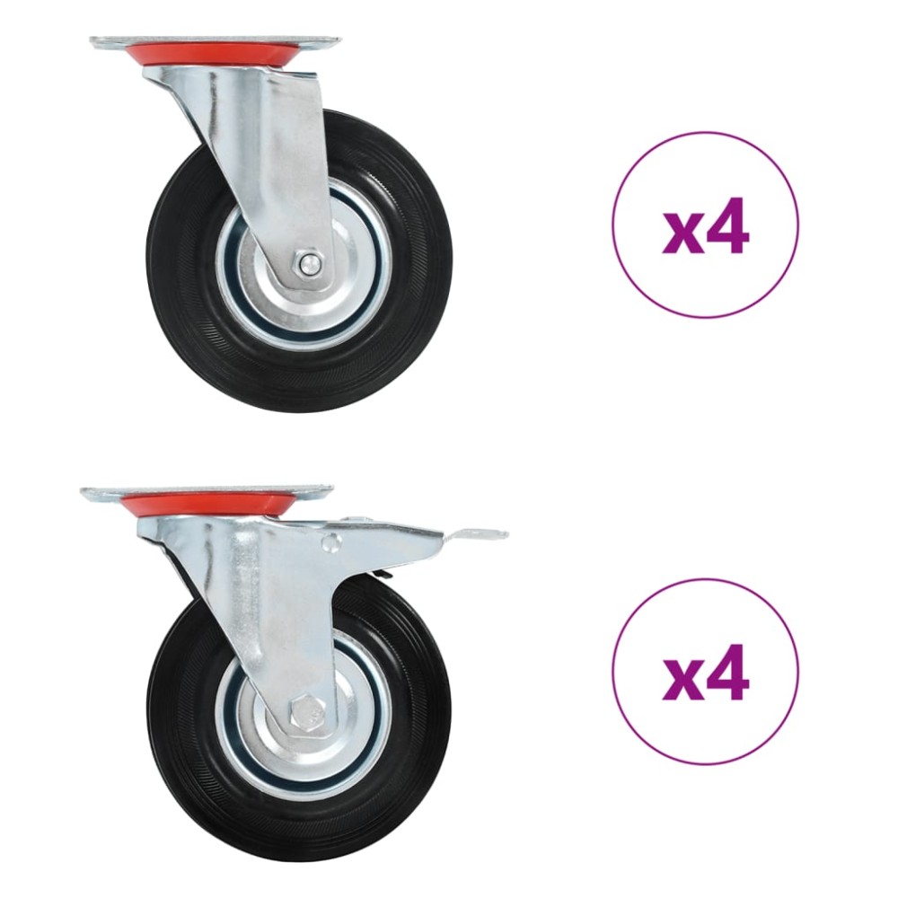 vidaXL Ρόδες Περιστρεφόμενες 8 τεμ. 125 χιλ.