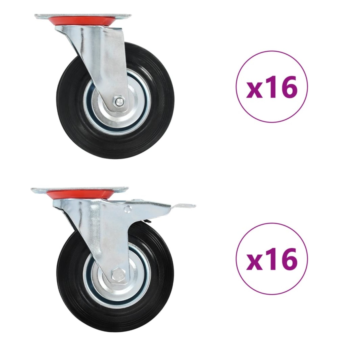 vidaXL Ρόδες Περιστρεφόμενες 32 τεμ. 125 χιλ.