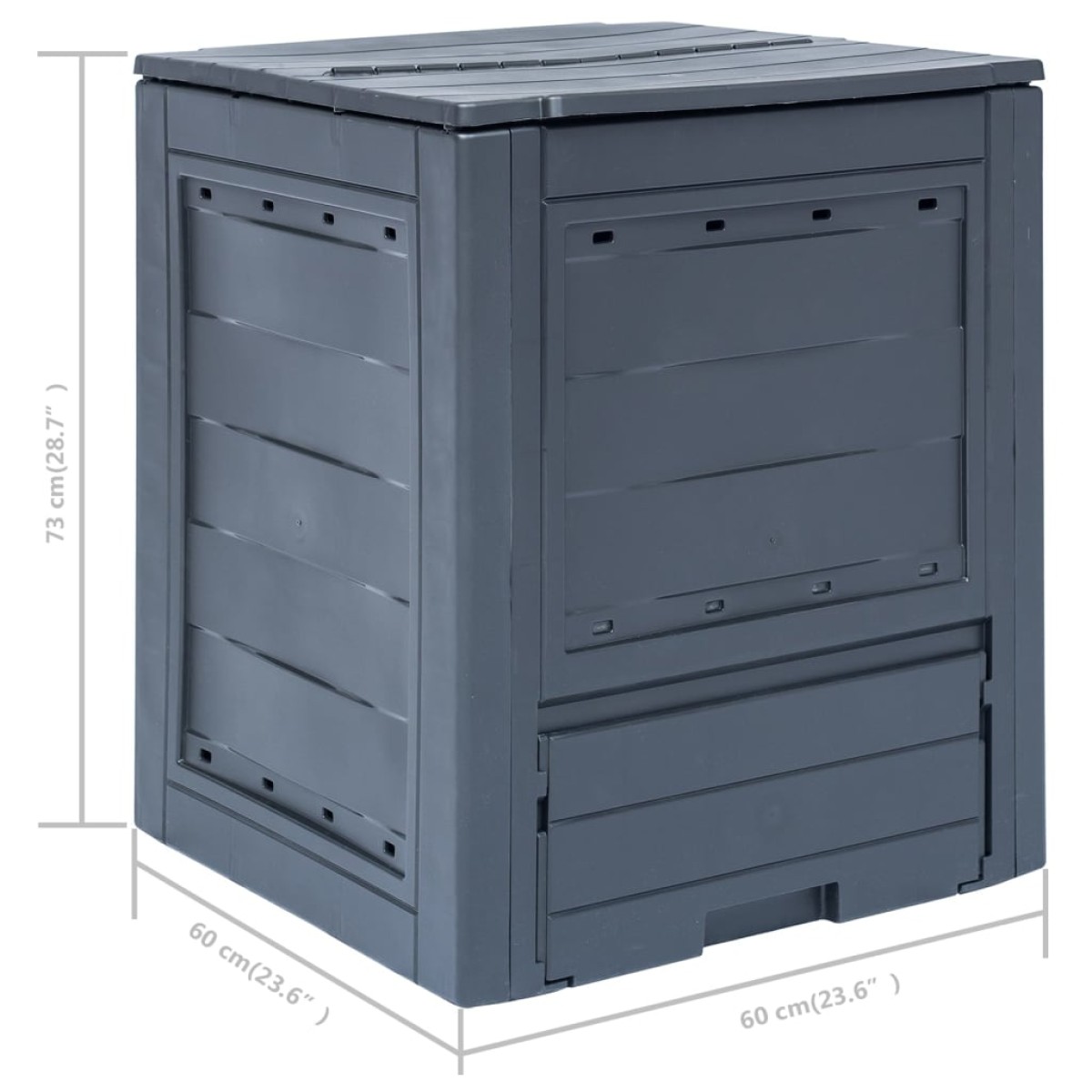 vidaXL Κομποστοποιητές Κήπου 2 τεμ. Γκρι 60 x 60 x 73 εκ. 520 Λίτρα