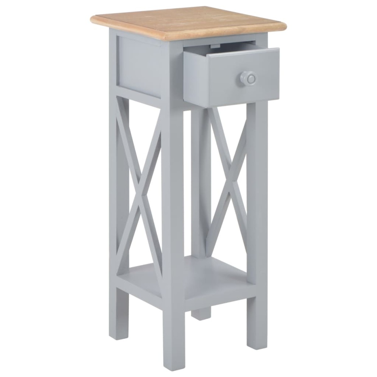 vidaXL Τραπεζάκι Βοηθητικό Γκρι 27 x 27 x 65,5 εκ. Ξύλινο