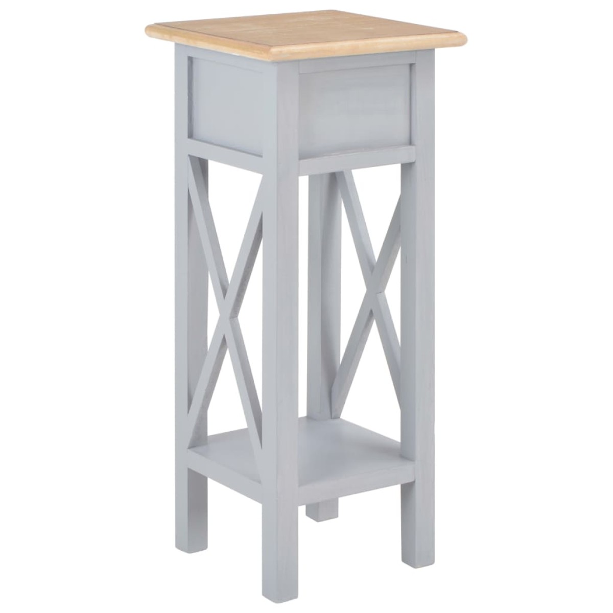 vidaXL Τραπεζάκι Βοηθητικό Γκρι 27 x 27 x 65,5 εκ. Ξύλινο