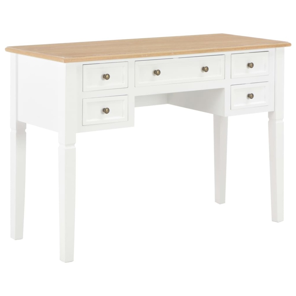 vidaXL Γραφείο Λευκό 109,5 x 45 x 77,5 εκ. Ξύλινο