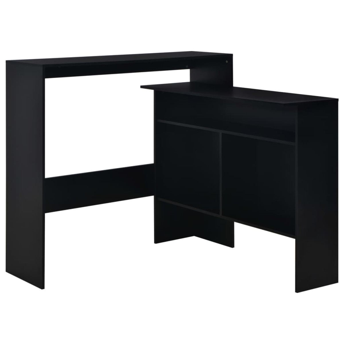 vidaXL Τραπέζι Μπαρ με 2 Επιφάνειες Μαύρο 130 x 40 x 120 εκ.