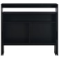 vidaXL Τραπέζι Μπαρ με 2 Επιφάνειες Μαύρο 130 x 40 x 120 εκ.