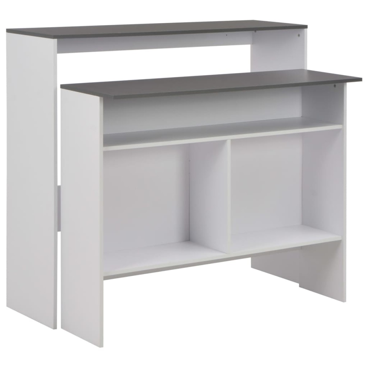 vidaXL Τραπέζι Μπαρ με 2 Επιφάνειες Λευκό / Γκρι 130 x 40 x 120 εκ.