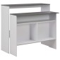 vidaXL Τραπέζι Μπαρ με 2 Επιφάνειες Λευκό / Γκρι 130 x 40 x 120 εκ.