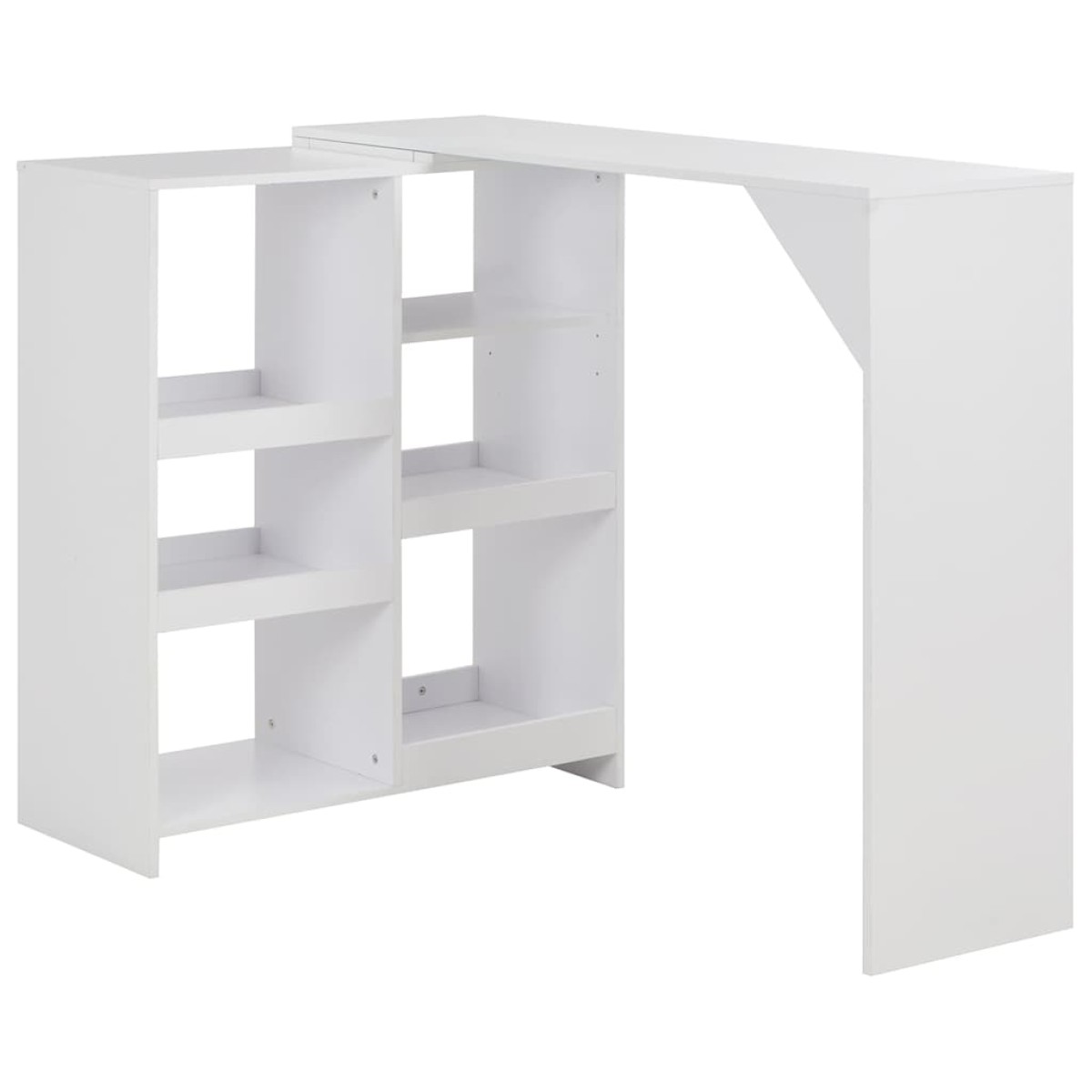 vidaXL Τραπέζι Μπαρ με Κινητή Ραφιέρα Λευκό 138 x 39 x 110 εκ.