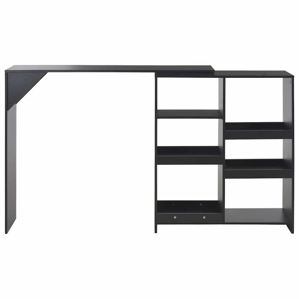 vidaXL Τραπέζι Μπαρ με Κινητή Ραφιέρα Μαύρο 138 x 39 x 110 εκ.