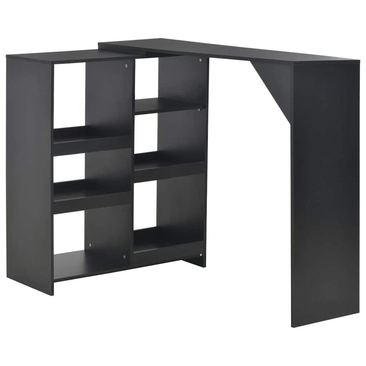 vidaXL Τραπέζι Μπαρ με Κινητή Ραφιέρα Μαύρο 138 x 39 x 110 εκ.
