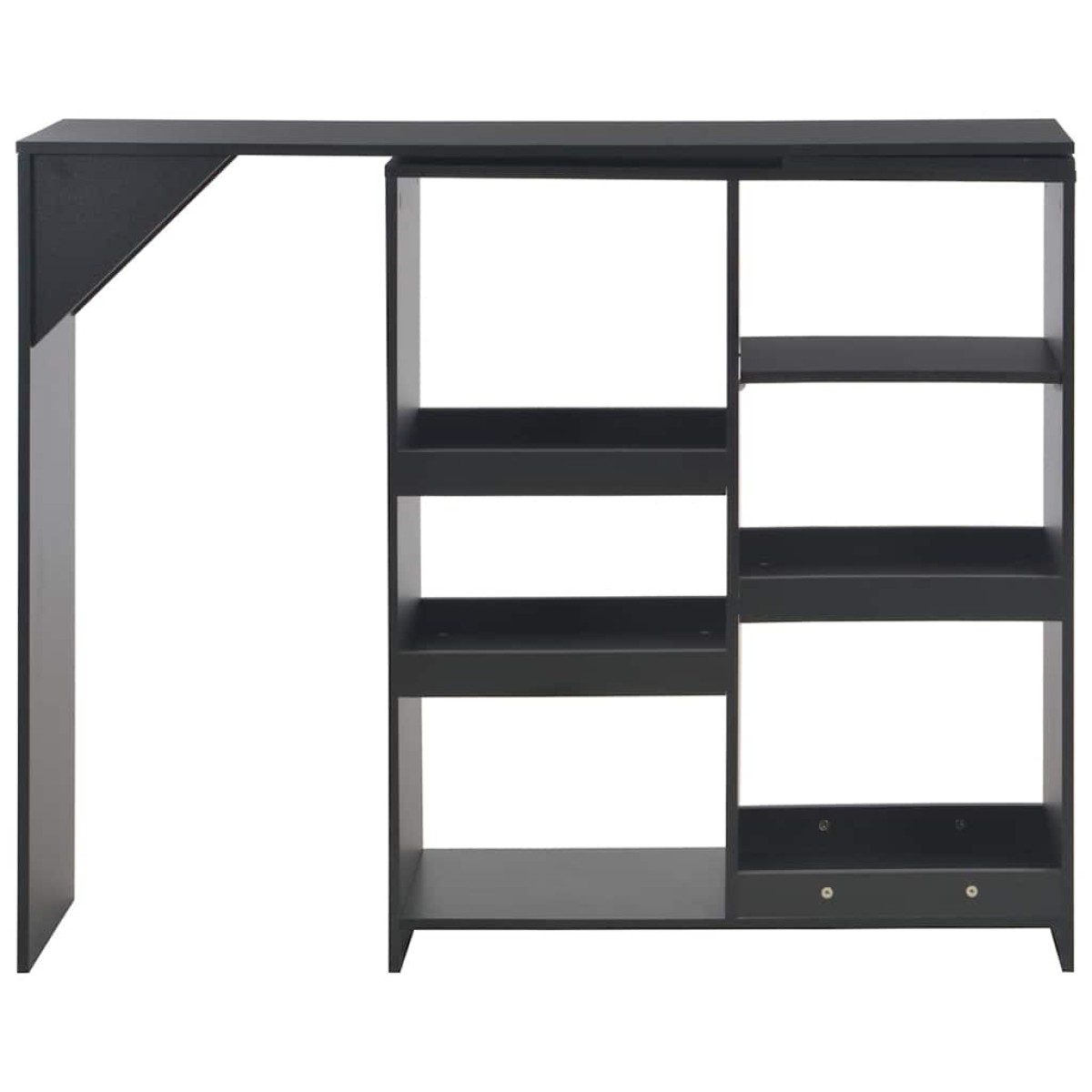 vidaXL Τραπέζι Μπαρ με Κινητή Ραφιέρα Μαύρο 138 x 39 x 110 εκ.