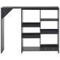vidaXL Τραπέζι Μπαρ με Κινητή Ραφιέρα Μαύρο 138 x 39 x 110 εκ.