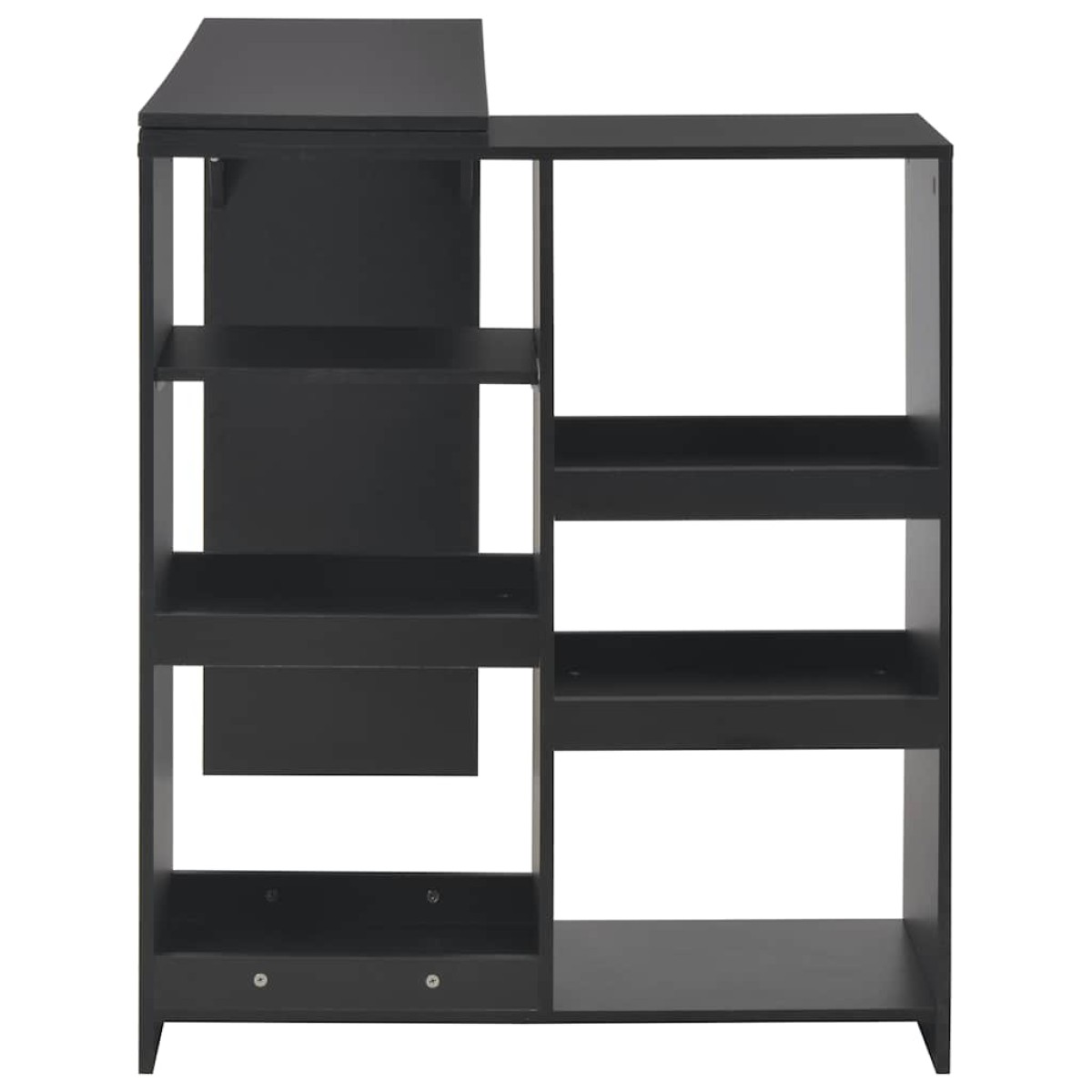 vidaXL Τραπέζι Μπαρ με Κινητή Ραφιέρα Μαύρο 138 x 39 x 110 εκ.