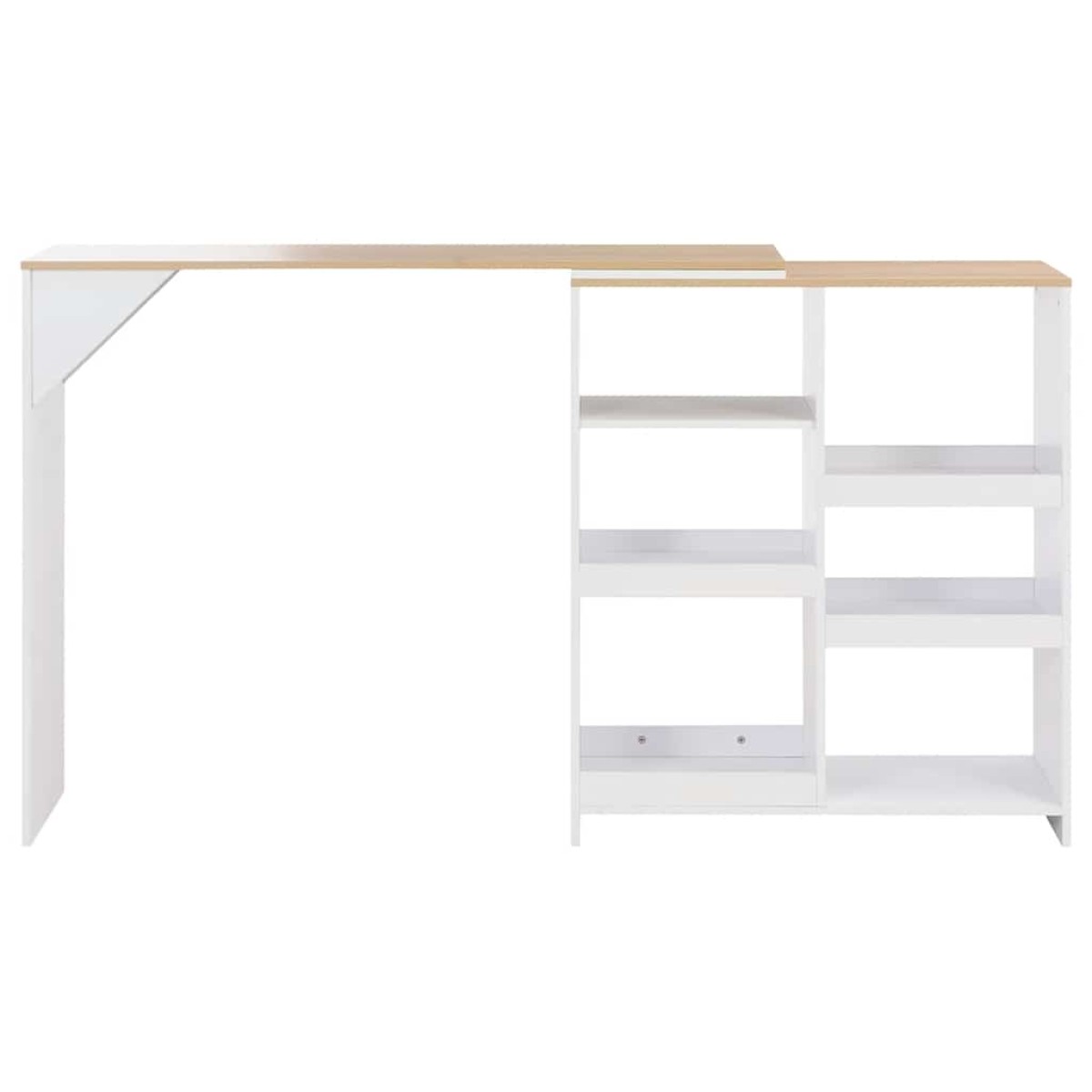 vidaXL Τραπέζι Μπαρ με Κινητή Ραφιέρα Λευκό 138 x 39 x 110 εκ.