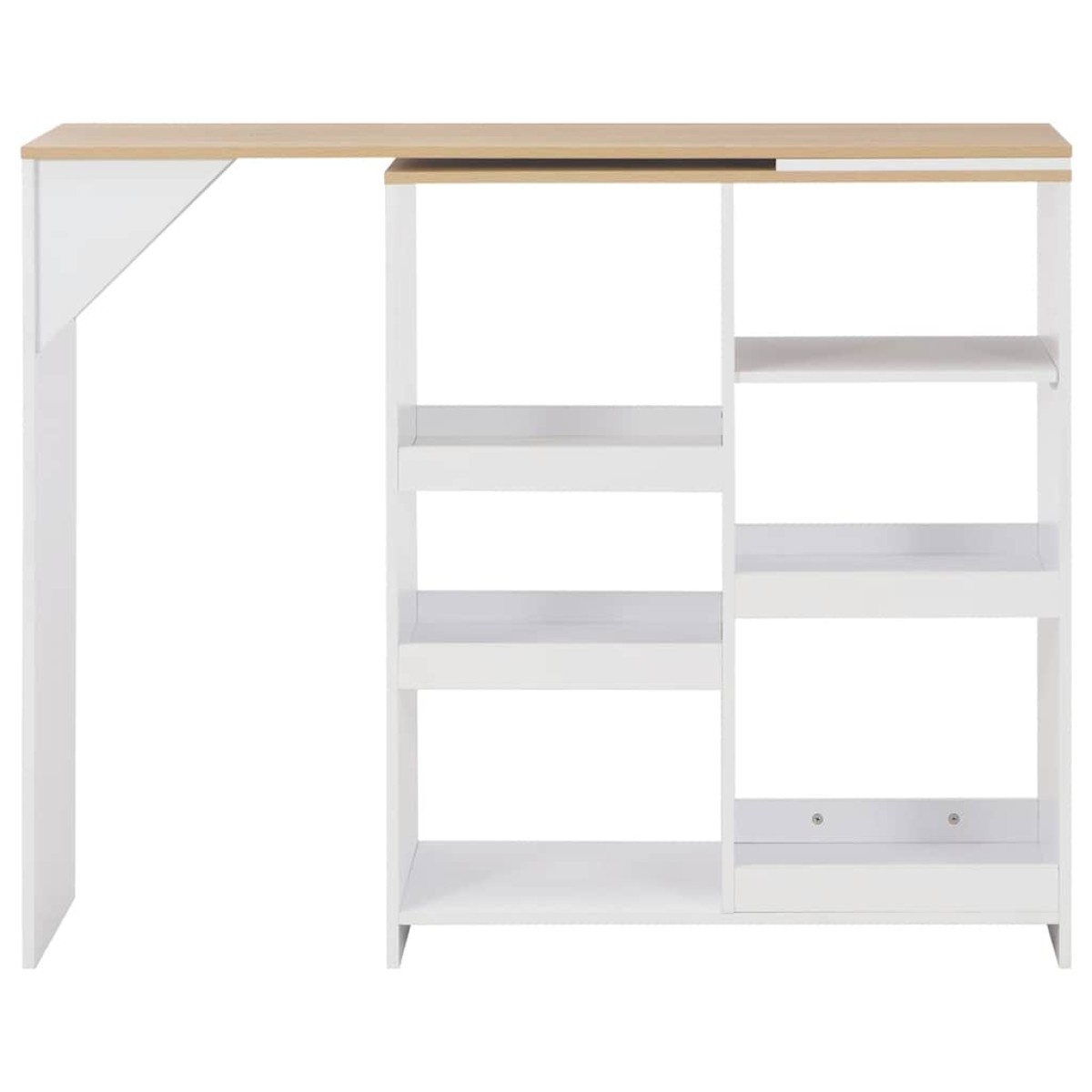 vidaXL Τραπέζι Μπαρ με Κινητή Ραφιέρα Λευκό 138 x 39 x 110 εκ.