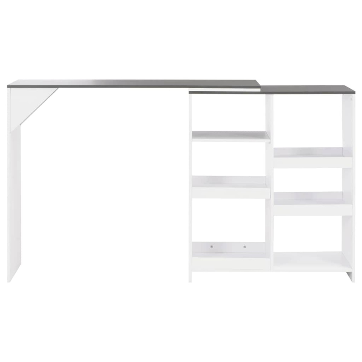 vidaXL Τραπέζι Μπαρ με Κινητή Ραφιέρα Λευκό 138 x 39 x 110 εκ.