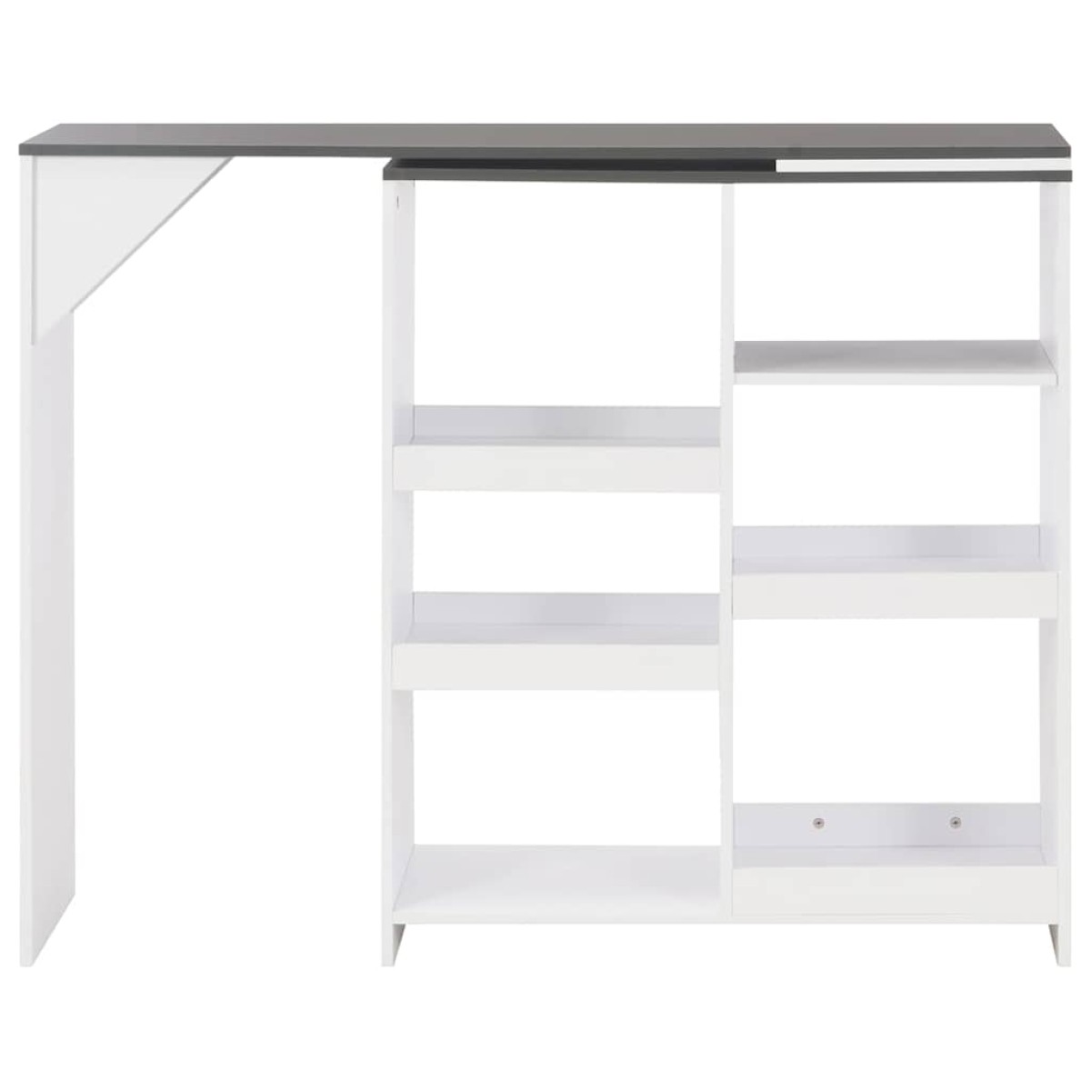 vidaXL Τραπέζι Μπαρ με Κινητή Ραφιέρα Λευκό 138 x 39 x 110 εκ.
