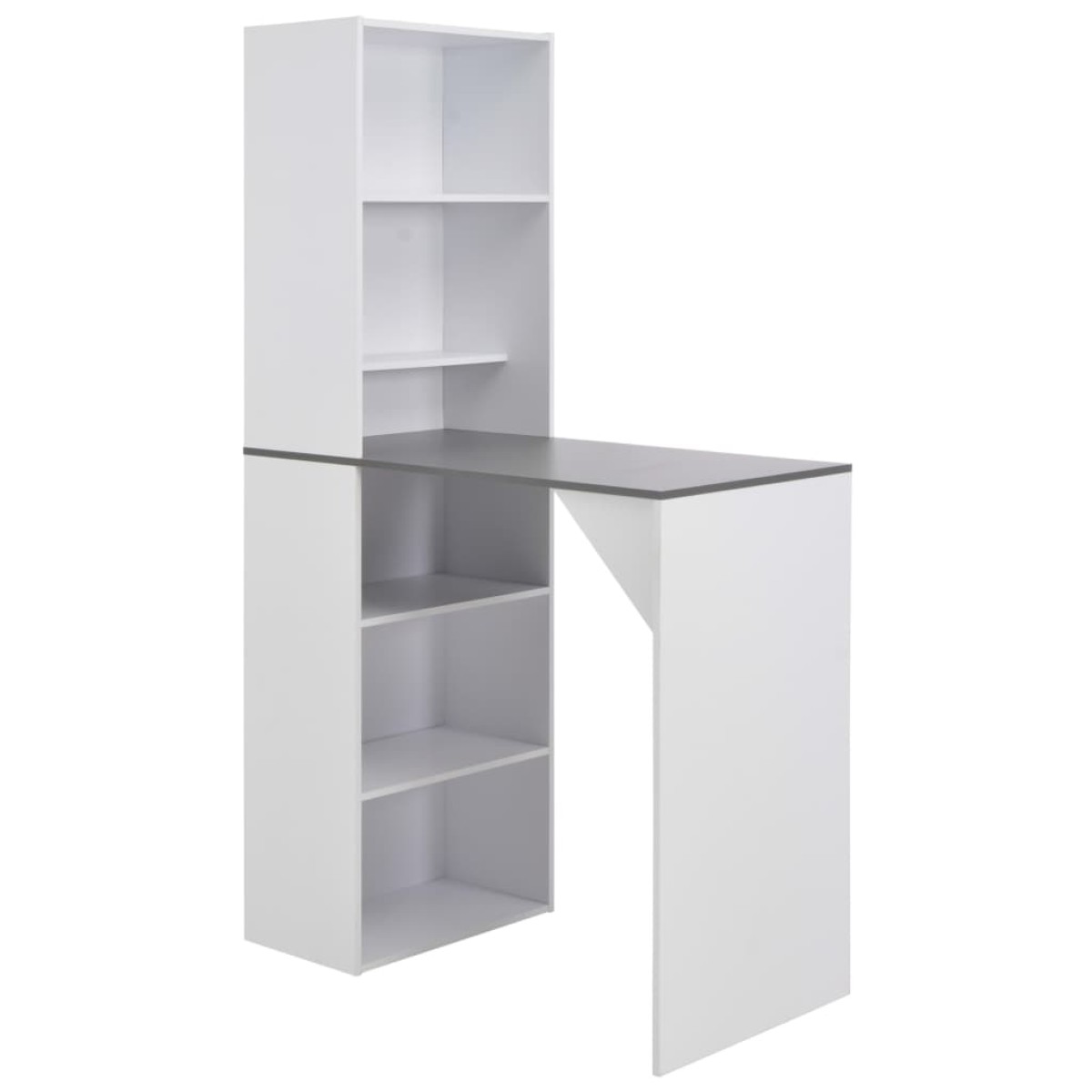 vidaXL Τραπέζι Μπαρ με Ραφιέρα Λευκό 115 x 59 x 200 εκ.