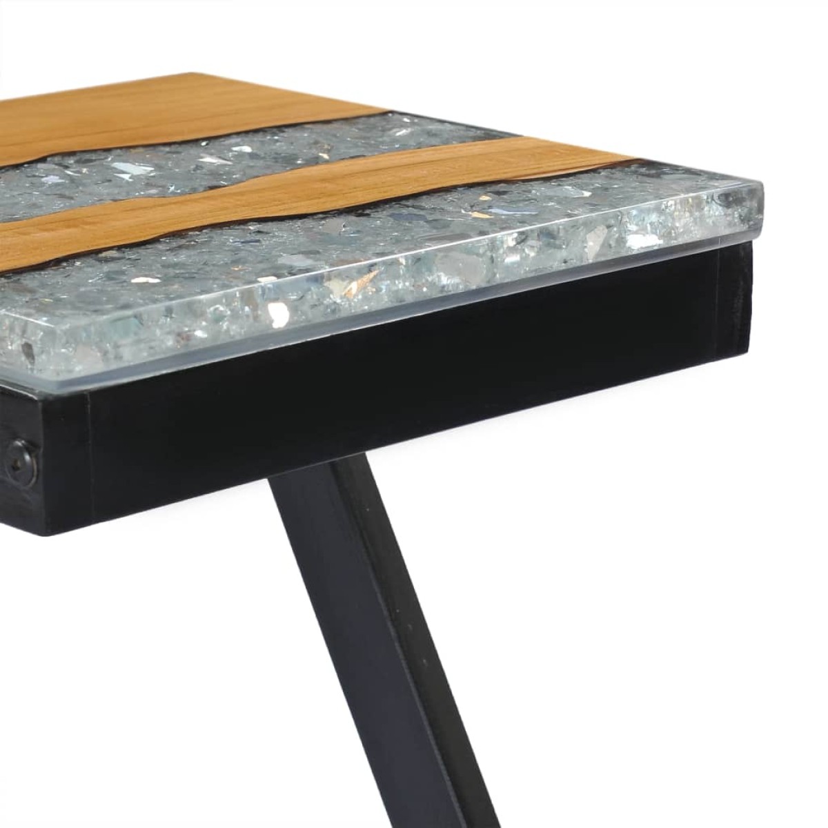 vidaXL Τραπεζάκι Σαλονιού 30x30x50 εκ. Μασίφ Ξύλο Teak και Πολυρητίνη
