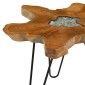 vidaXL Τραπεζάκι Σαλονιού 70x45 εκ. από Μασίφ Ξύλο Teak / Συνθ. Ρητίνη