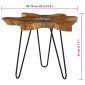 vidaXL Τραπεζάκι Σαλονιού 70x45 εκ. από Μασίφ Ξύλο Teak / Συνθ. Ρητίνη