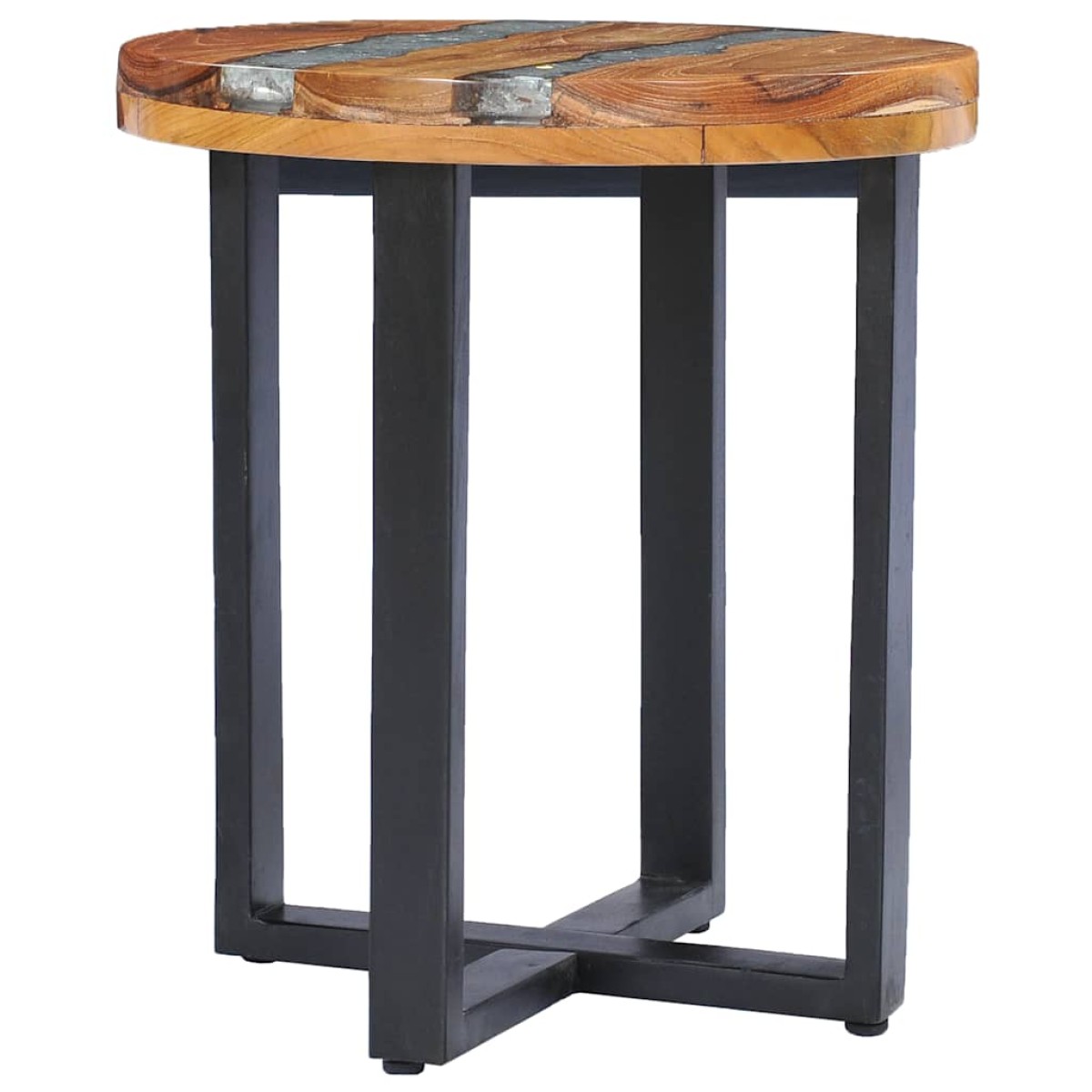 vidaXL Τραπεζάκι Σαλονιού 40x45 εκ. από Μασίφ Ξύλο Teak / Συνθ. Ρητίνη