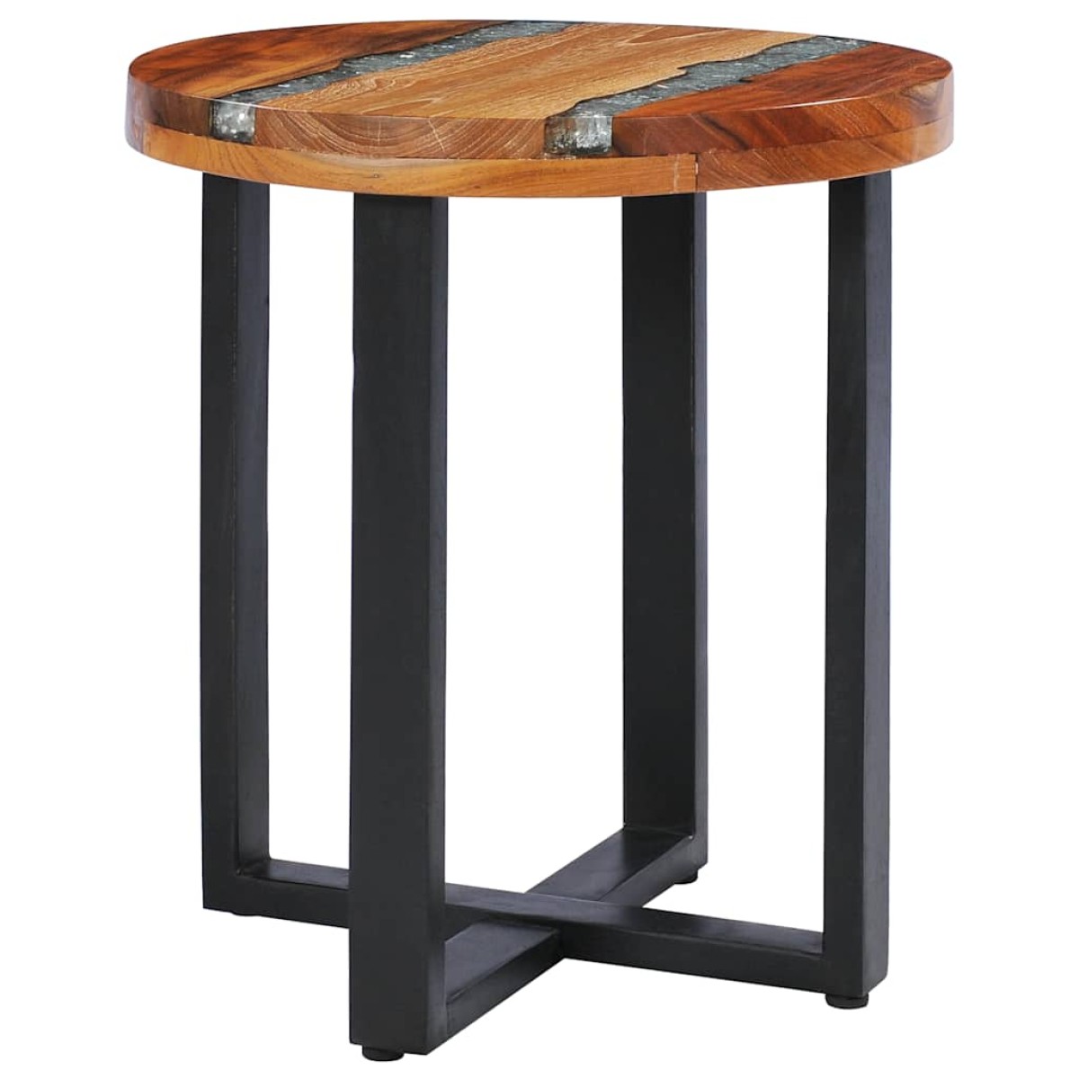 vidaXL Τραπεζάκι Σαλονιού 40x45 εκ. από Μασίφ Ξύλο Teak / Συνθ. Ρητίνη